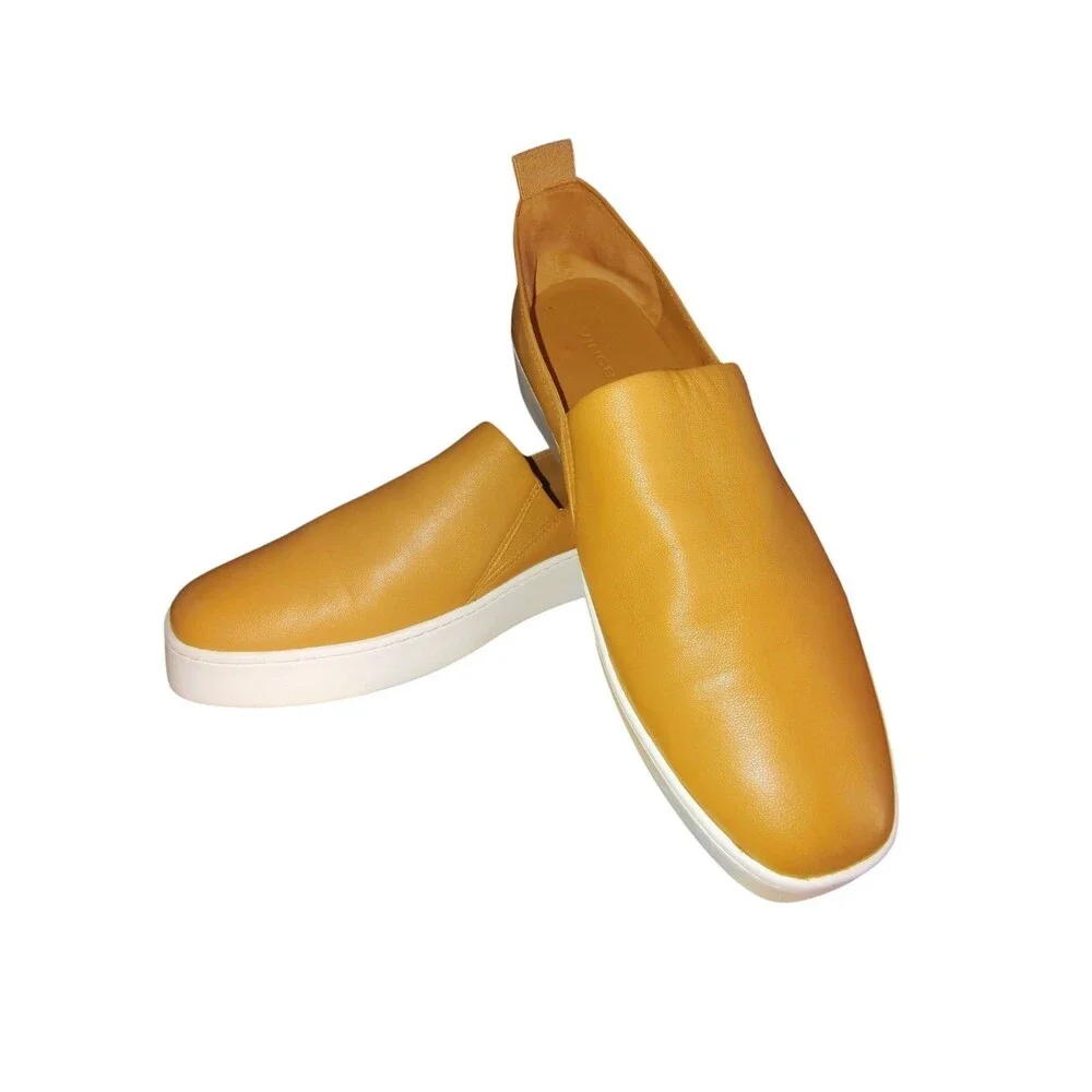 Vince Leather Saxon 2 Camel White Women’s Shoes Flats Slip On Size 9.5 Shoe   55